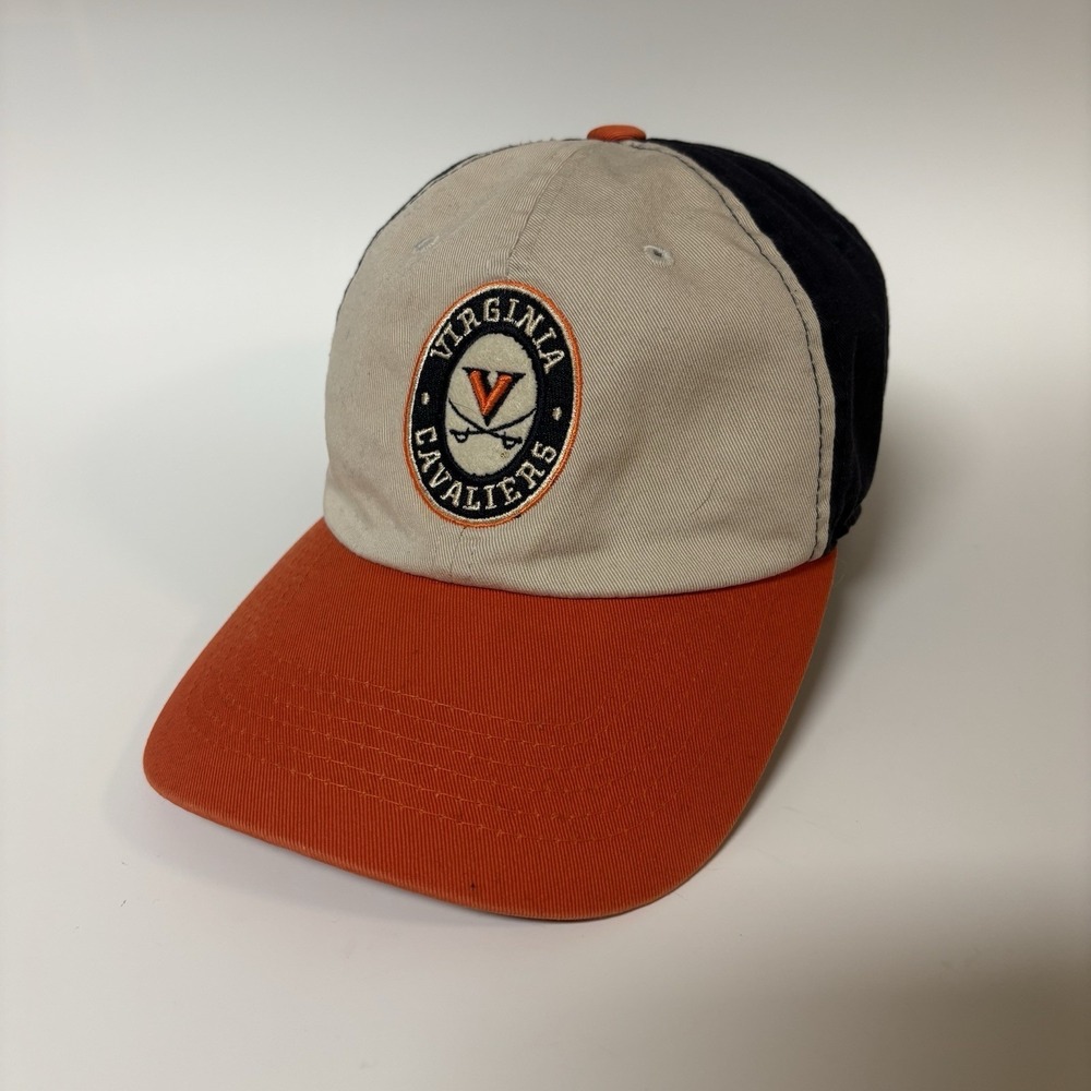 VTG UVA Virginia Cavaliers Baseball Cap Orange White Blue Adjustable Dad Hat